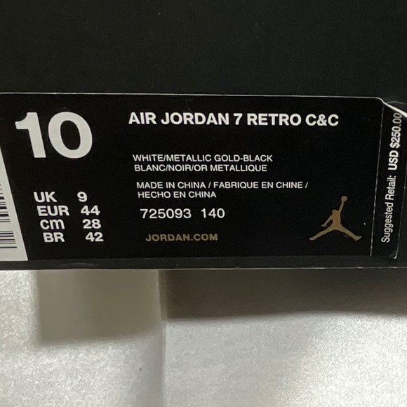 Air Jordan 7 Retro C&C Wht/gold/black BRD - Picture 5 of 6